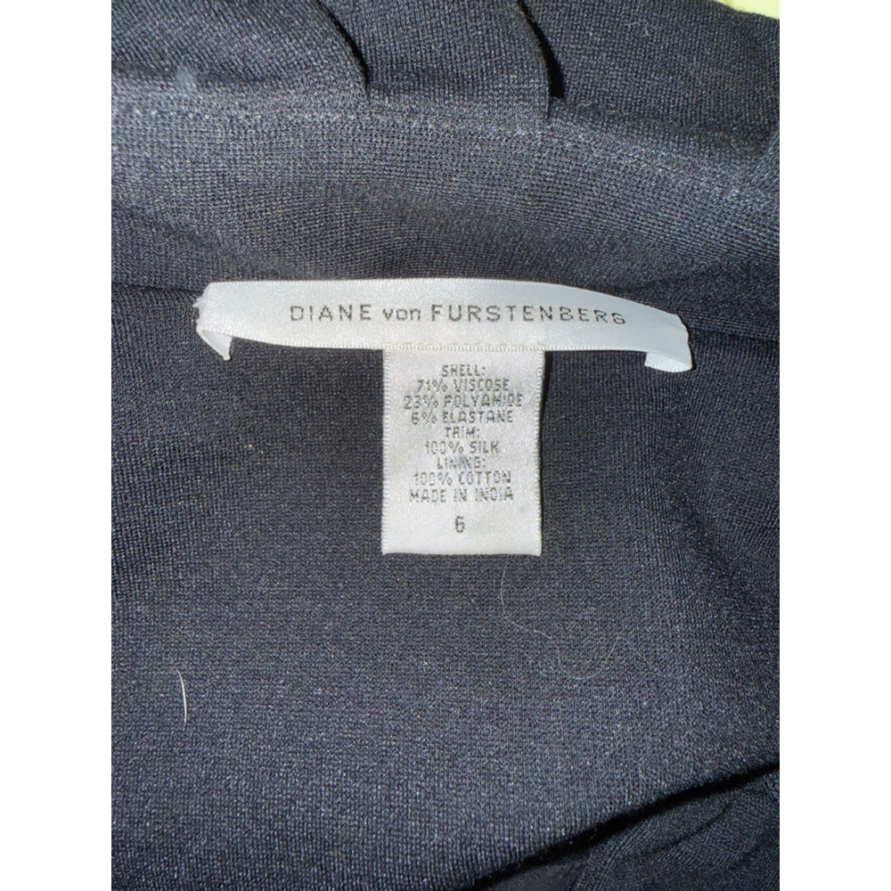 Diane von Furstenberg Black & White Striped Coat Silk Abstract size 6 OVERSIZED - Picture 12 of 12